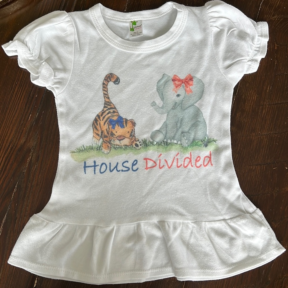 Auburn/Alabama house divided girls shirt